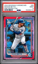 2024 BOWMAN CHROME MEGA BOX PINK REFRACTOR #62 MOOKIE BETTS 124/199 PSA 9