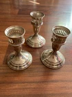 3pcs Vintage Towle Sterling Silver Weighted Candle Holder a pair and a single