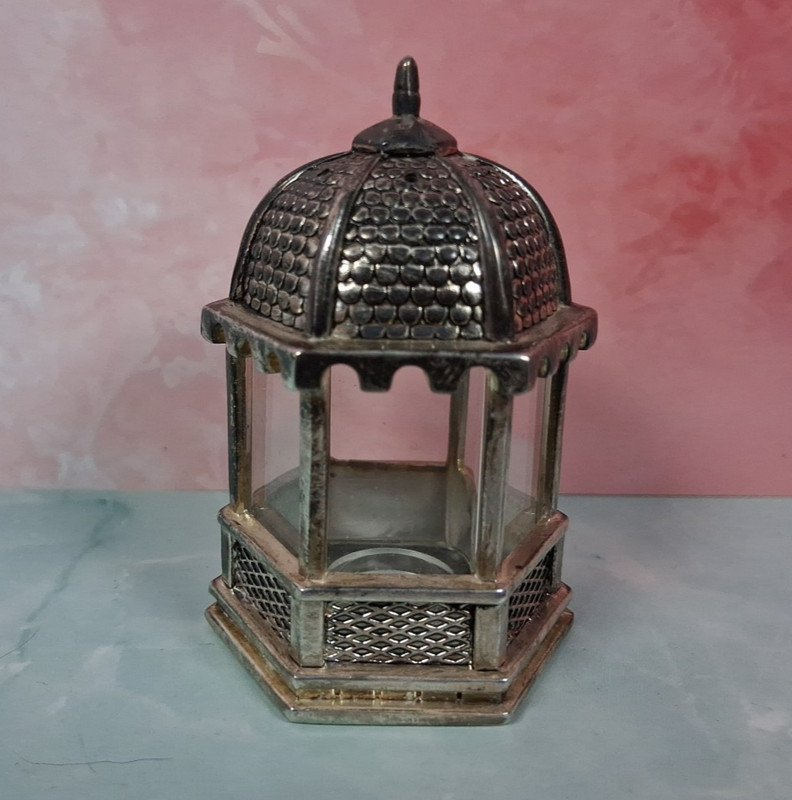 Vintage Unique GODINGER Silverplated Metal Gazebo Shaped Single Salt Shaker
