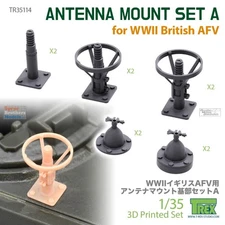 TRXTR35114 1:35 TRex - Antenna Mount Set A for WW2 British AFV