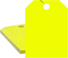 Car Mirror Hang Tags - Pack of 50 Blank Car Hang Tag - 8.5" X 11.5" - Neon Yello