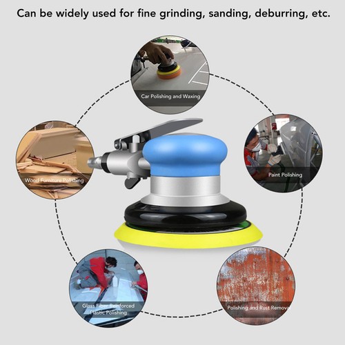 Air Sander 5in Orbital Pneumatic Sanding Machine 12000RPM Palm Grinder For New - Picture 5 of 23