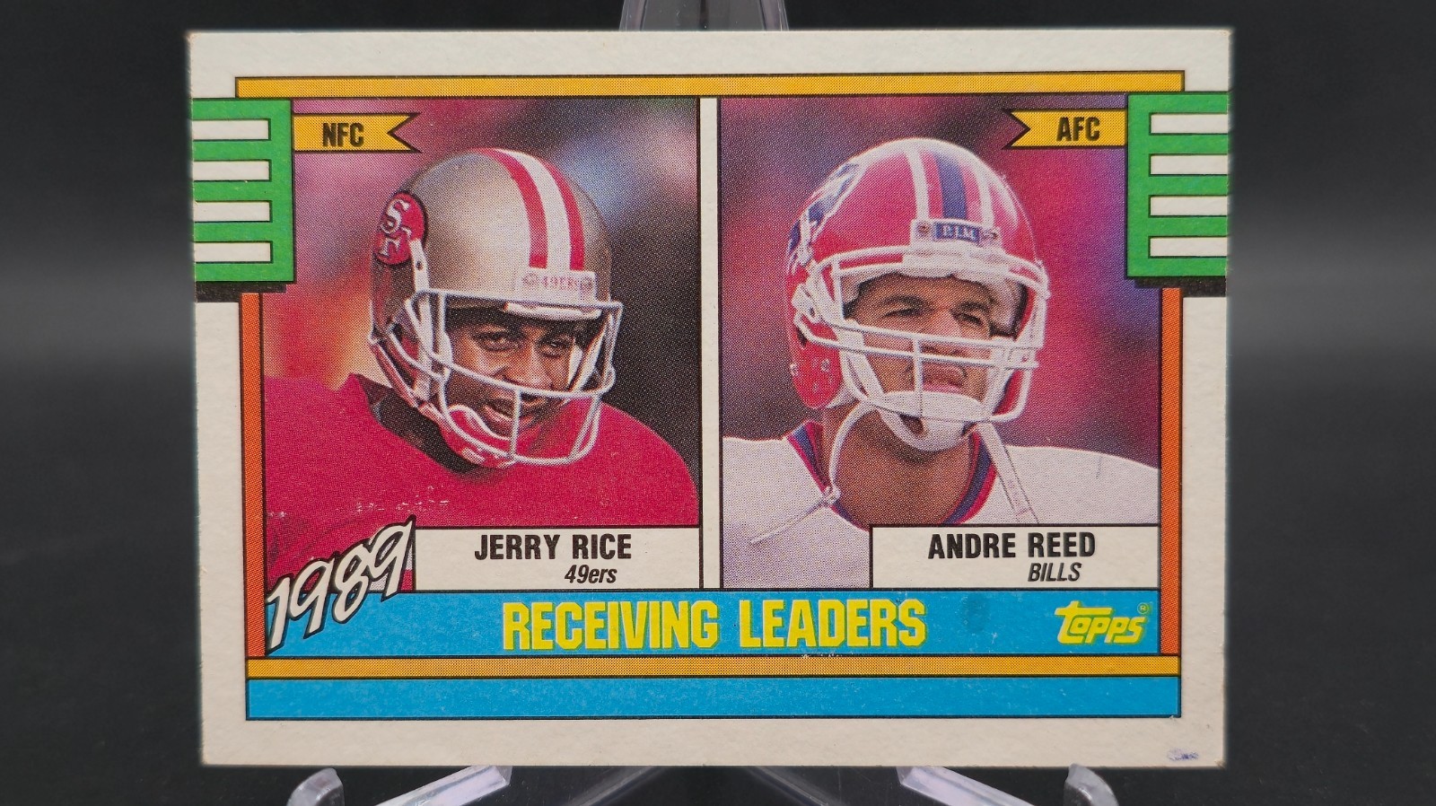 1990 Topps Football #431 1989 Passing Leaders Jerry Rice Andre Reed