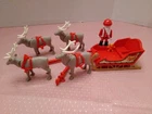 Vintage 1986 Geobra Playmobile Christmas Lot Santa Claus Sleigh Reindeer