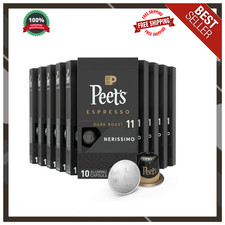 Peet's Coffee, Dark Roast Espresso Pods, Nerissimo Intensity 11, 100 Count