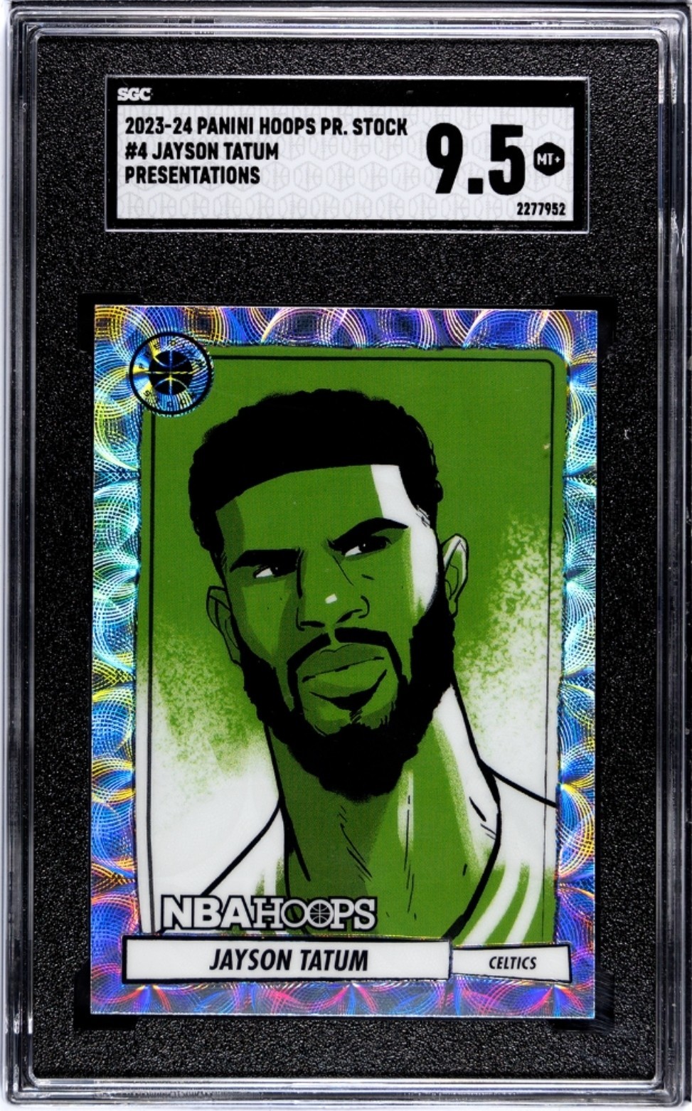 2023-24 Panini NBA Hoops Presentations Jayson Tatum #4 SGC 9.5