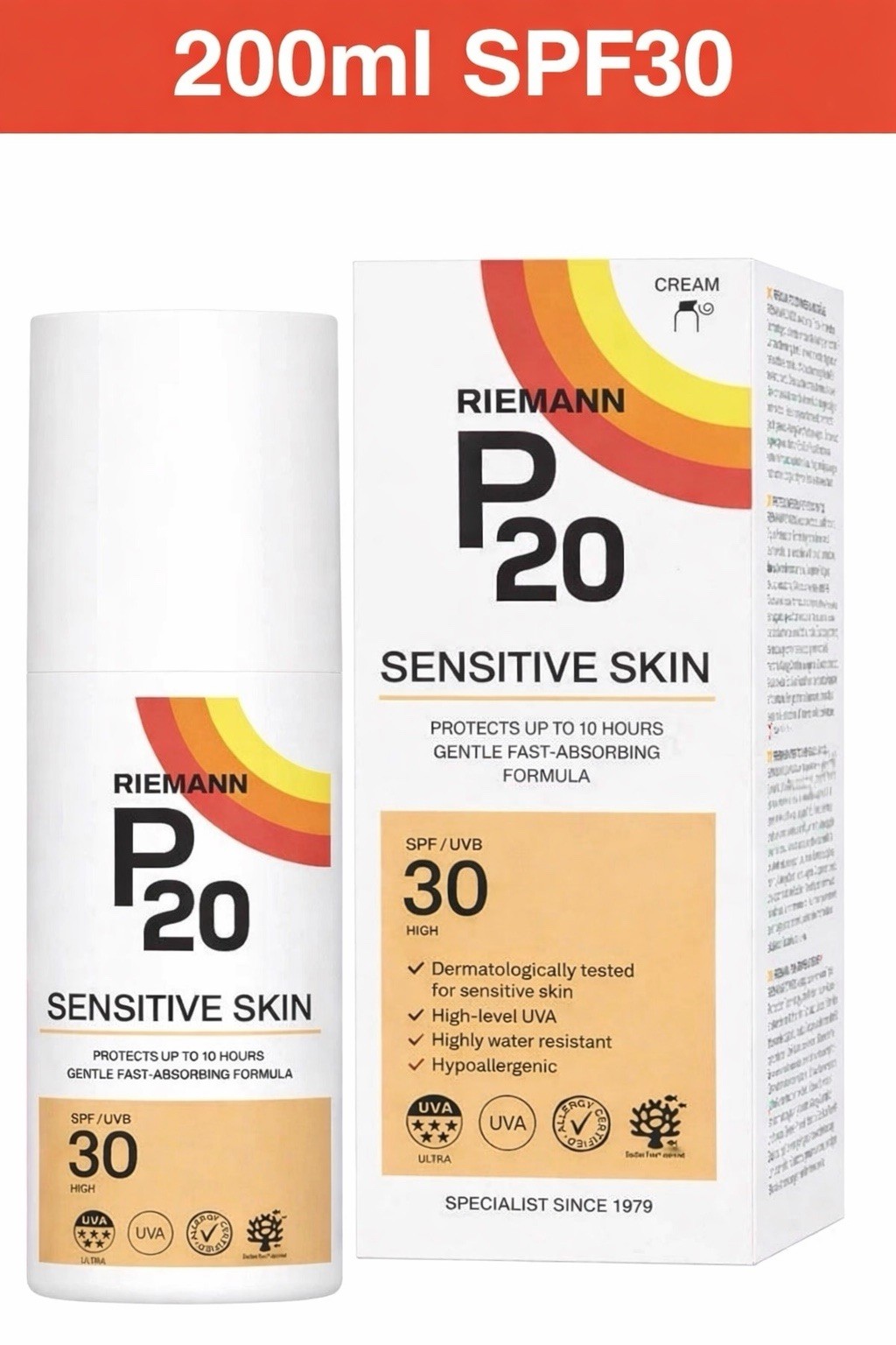 Riemann P20 SPF30 Sensitive Skin Sun Cream - 200ml - Image 15