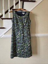 Ann Taylor LOFT Sleeveless Floral A-Line Dress Knee Length Green Blue 8