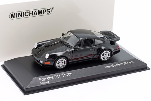 Porsche 911 (964) Turbo Baujahr 1990 schwarz 1:43 Minichamps - Bild 1 von 1