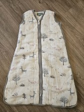 molis co Baby Sleeping Bag Sleepsack, Size M, White/Gray/Pink Woodland Animals