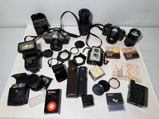 Lot of Vintage Cameras, And Accessories UNTESTED READ DESC Canon AE-1 Yashica FX