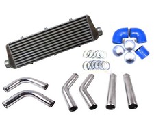 Universal Front Mount Intercooler Kit FMIC 63mm 2.5" BLUE HOSES 550x180x65 Core