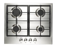 Cookology Gas Hob 4 Burner 60cm & Cast Iron Pan Stands - Stainless Steel GH606SS