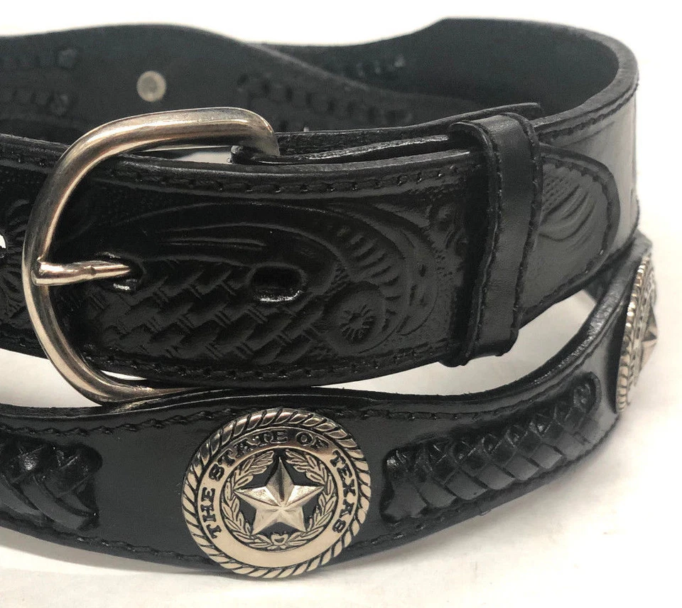 Ремень из натуральной кожи Texas star Conchos, мужской ремень шириной 1 1/2 дюйма в стиле вестерн, продавец из США. - Изображение 2 из 4