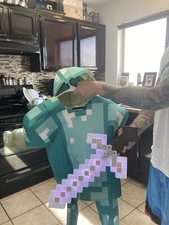 Minecraft Armor Child Boys Girls Costume WITH DIAMOND SWORD Halloween Official