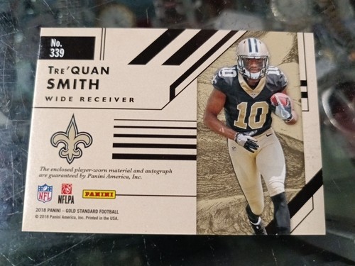TRE'QUAN SMITH 2018 PANINI GOLD STANDARD RC PATCH JUMBO AUTO /49 ROOKIE #339 - Picture 2 of 2
