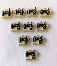 10X Sewing Machine Enamel Alloy Charm Pendant 16 13MM DIY Earring/Bracelet Craft