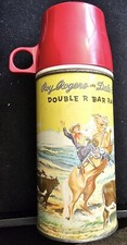 ROY ROGERS AND DALE EVANS THERMOS DOUBLE R BAR RANCH 1950's RARE