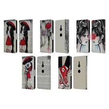 OFFICIAL LOUIJOVERART RED INK LEATHER BOOK WALLET CASE COVER FOR SONY PHONES 1