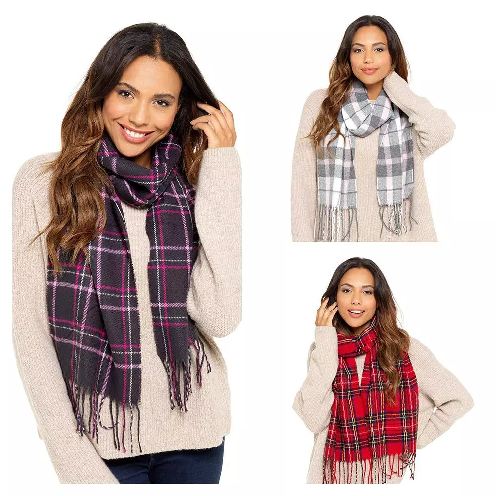 Ladies check scarf deals