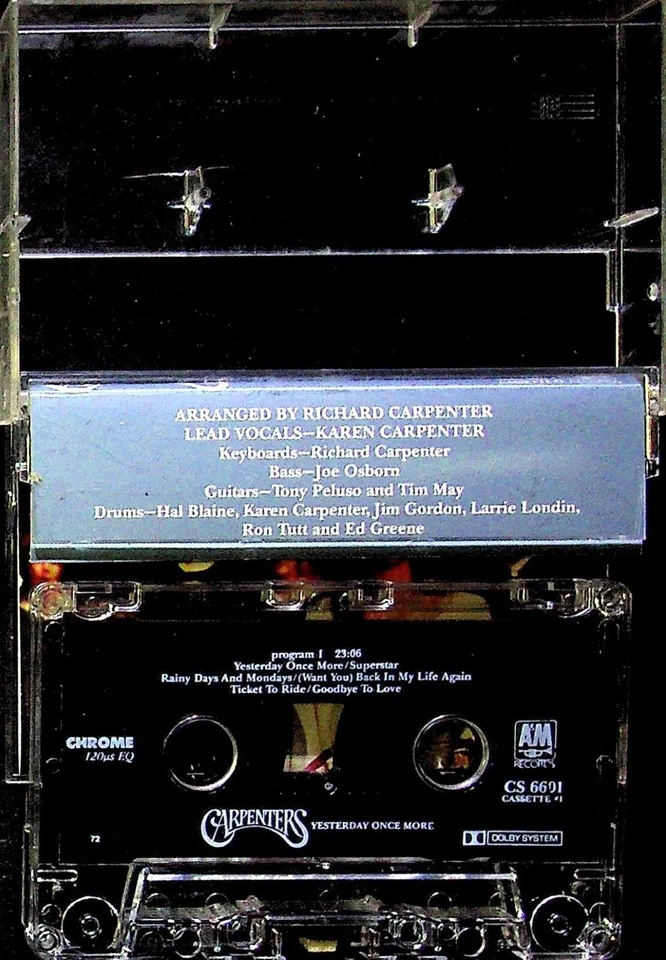 VINTAGE CARPENTERS "YESTERDAY ONCE MORE" CASSETTE TAPE - Image 2 of 3
