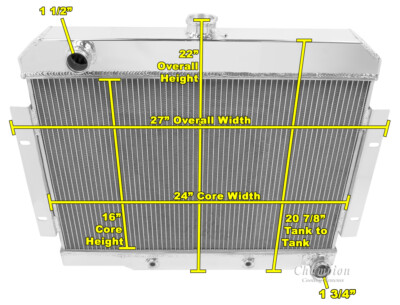 1968 1969 1970 1971 1972 1973 1974 AMC AMX 3 Row WR Radiator ( Chevy V8 Engine)
