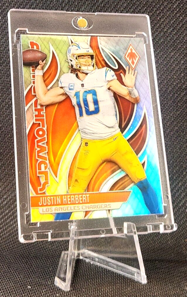 2023 Phoenix #FLA-25 Justin Herbert SILVER HOLO Flame Throwers Insert Chargers
