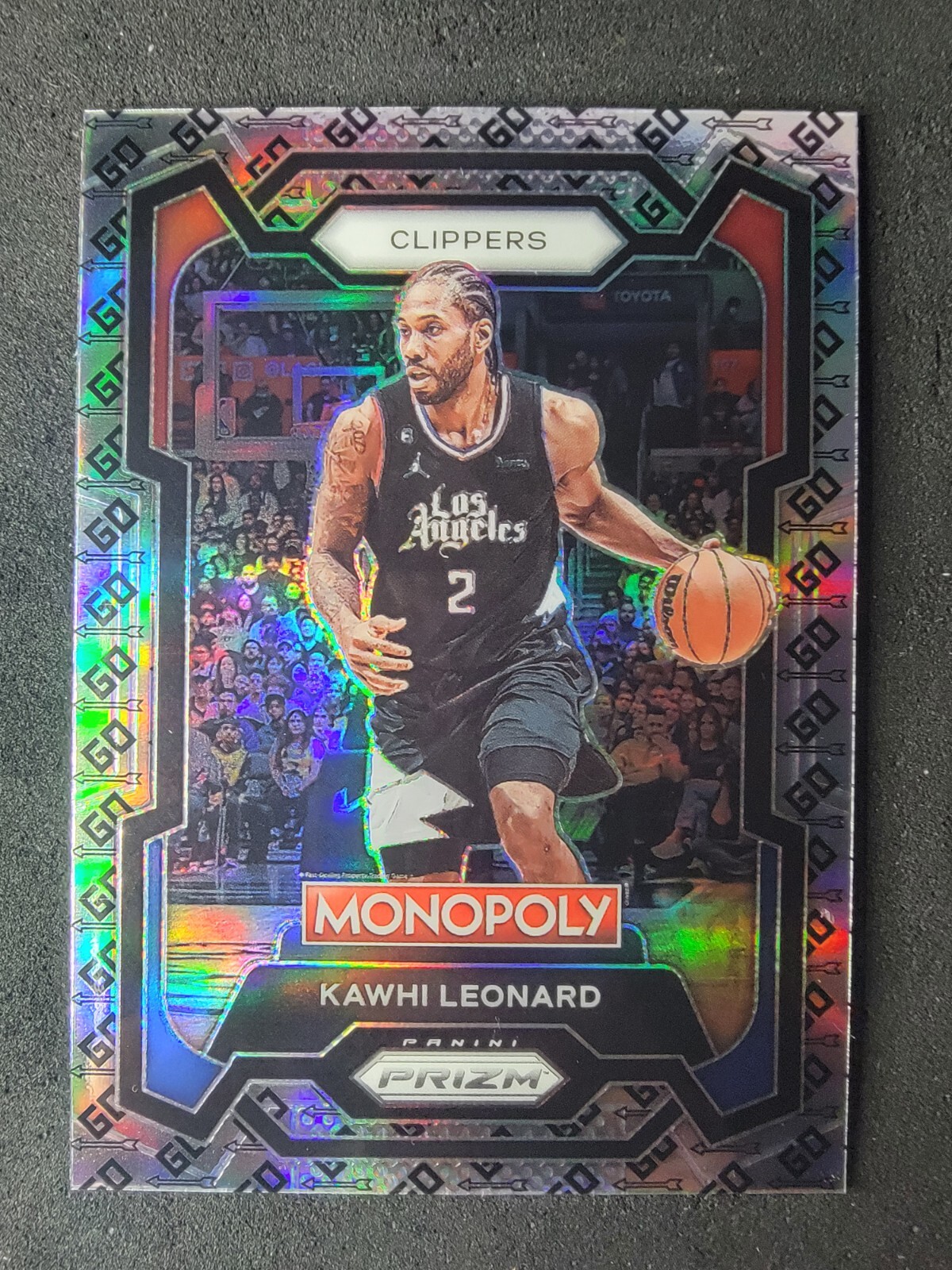2023-24 Prizm Monopoly Kawhi Leonard Silver GO SPACE Prizm SSP Case Hit 37