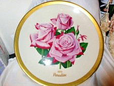 Vintage Plate 1979 Paradise Pink  Rose Gold Trim 10.5 in Luther Bookout Paint