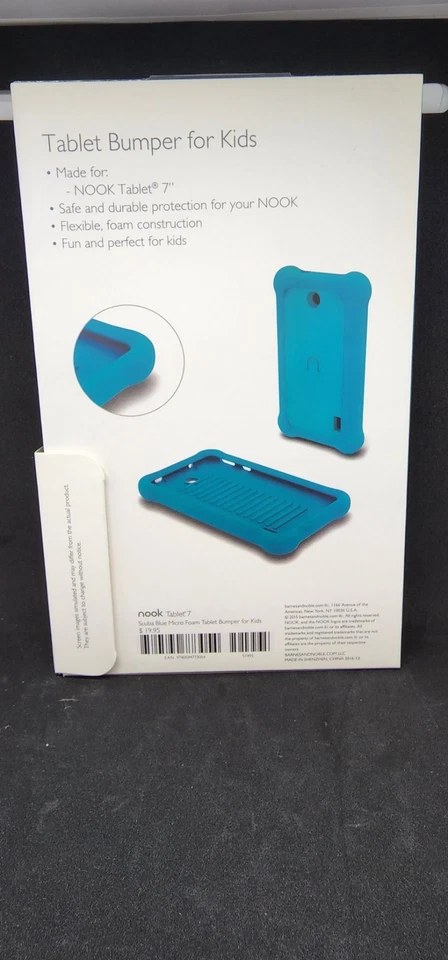 Nook Scuba Blue Micro Foam Kid's Bumper Case 7" Nook Tablet NEW PACKAGE - Image 4 of 4