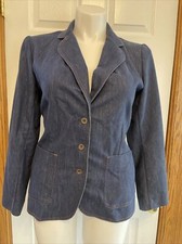 Vintage Koret City Blues Western Denim Jean Blazer Jacket Size 38 D12