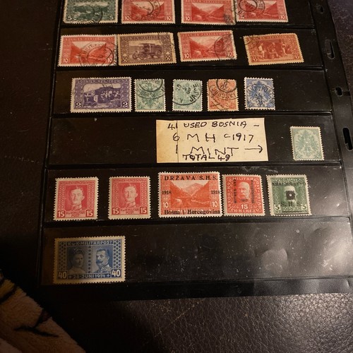 48 Bosnia Stamps, 41 Used, 6 MH, 1 MNH. c.1917. - Picture 3 of 7