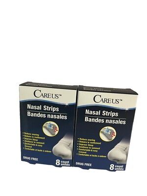 2 Pack Careus Nasal Strips  Bandes Nasales  2   1/5inx 7/10in (5.60cmx1.80cm)