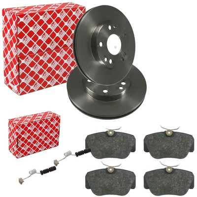 FEBI BREMSSCHEIBEN 262mm Belüftet + BELÄGE VORNE passend für MERCEDES 190 W201