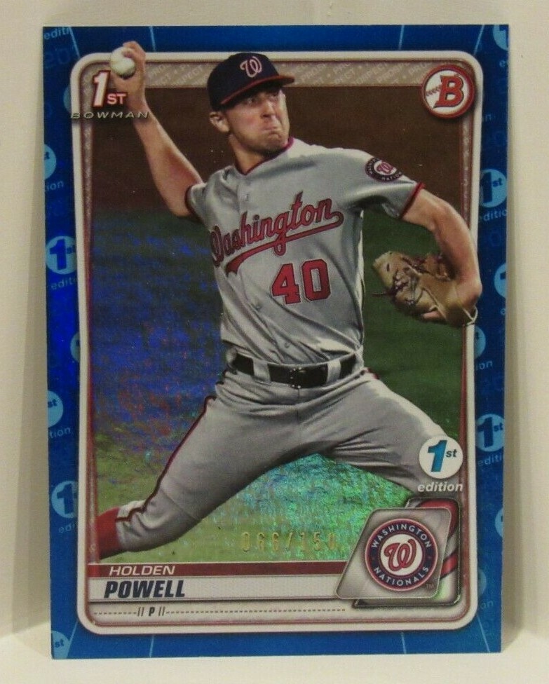Holden Powell 2020 Bowman Draft 1st Edition Blue Foil 'd/150 Nationals
