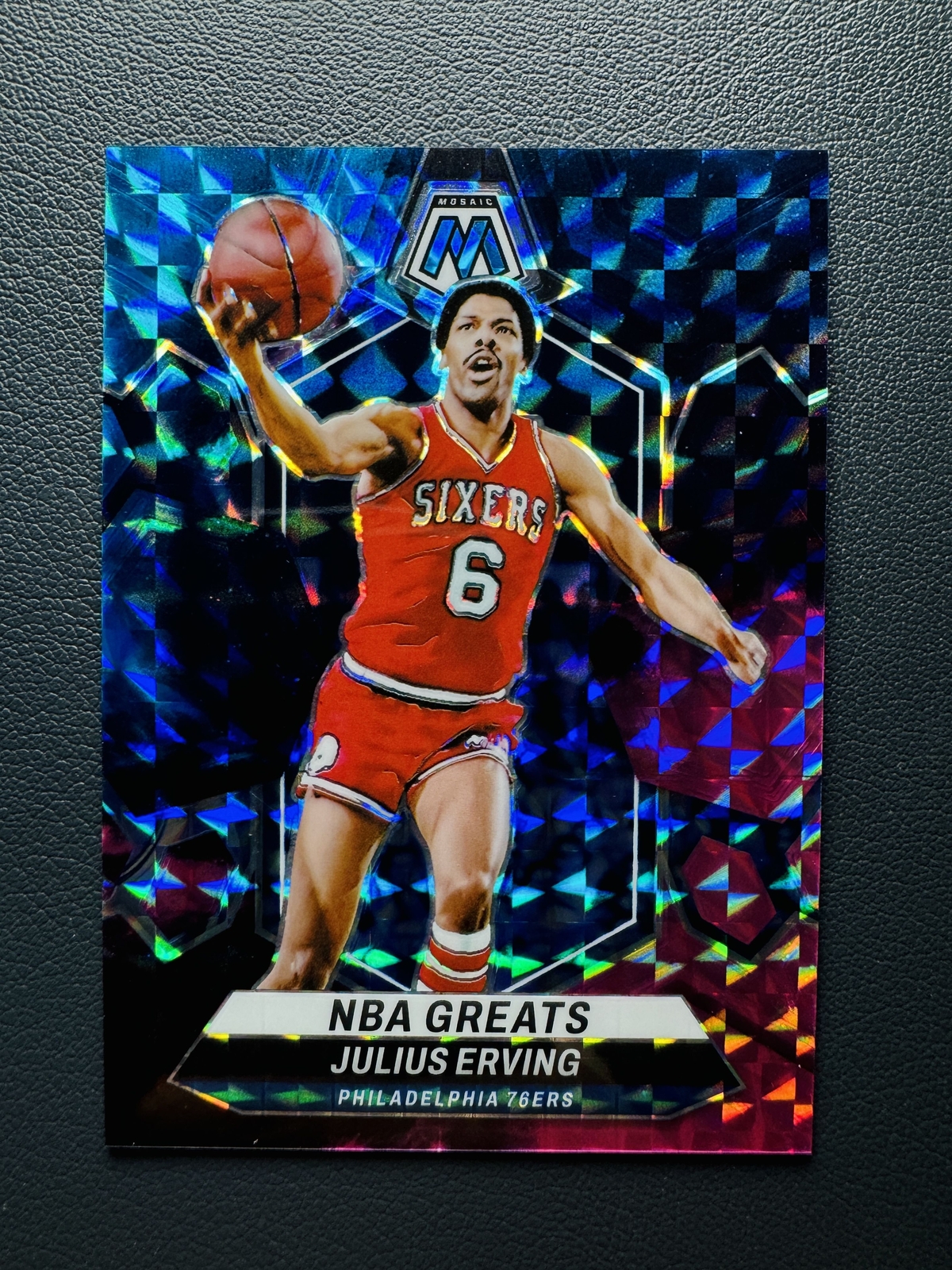 2023-24 Panini Mosaic Julius Erving #292 Nebula Choice Prizm 1/1 One of One HOF