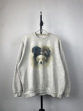 Vintage 1995 Labrador Retriever Dogs Graphic Pullover Sweatshirt Men s L Size