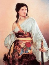 high quality oil painting handpainted on canvas "A woman carries a sword"