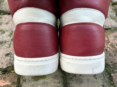 ✨Gucci✨GG 363731 Interlocking White Red Leather Men's High Top