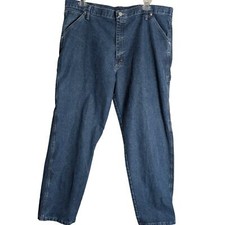 Wrangler Carpenter Jeans Men's 42x32 Blue Straight Leg Utility Outdoor Workwear
