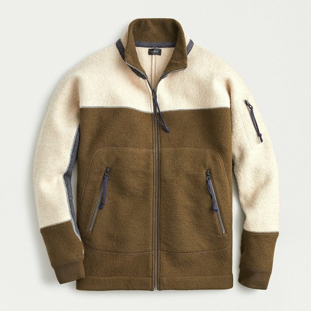 J. Crew Men's 100 Boiled Merino Wool FullZip Sweater Jacket Coat 198