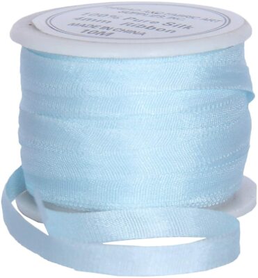 Threadart 100% Pure Silk Ribbon - 4mm Pale Blue - No.600 - 10 Meters