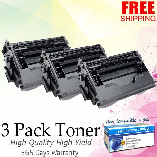 3 Pack CF237X 37X High Yield Bk Toner For HP LaserJet M608 M609 M631