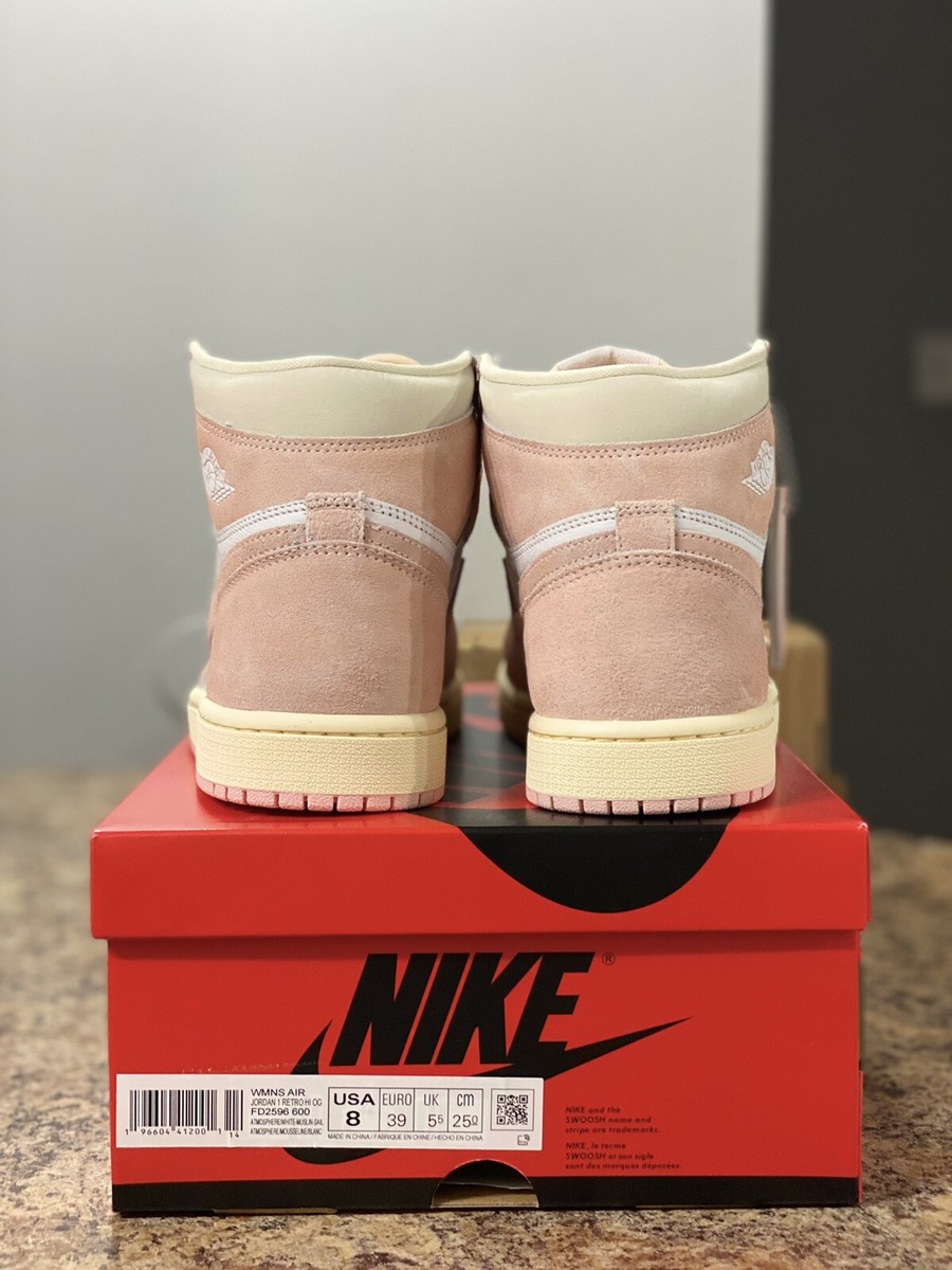 Jordan 1 Retro High OG 'Washed Pink' Size 8W / M 6.5 New Authentic