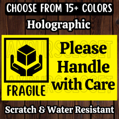 50 FRAGILE STICKERS 2.25'' LABELS SEAL THANK YOU Shipping SCRATCH RESISTANT