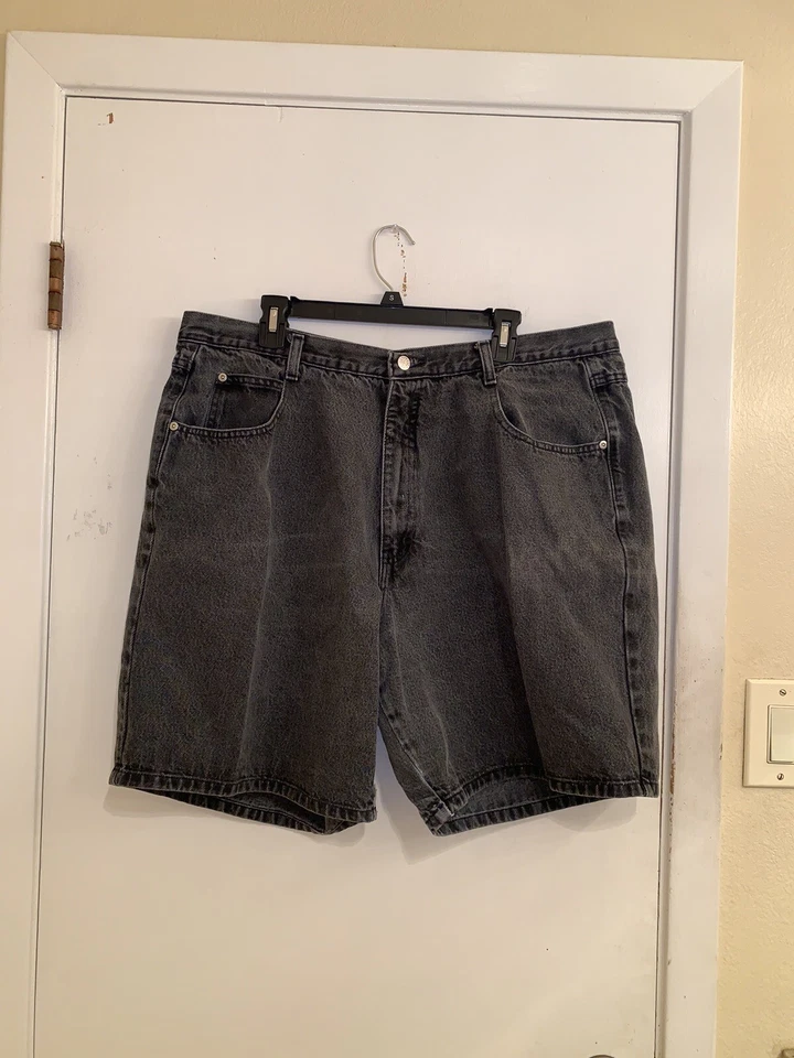 Pantalones Cortos Vintage Venezia Jeans Mujer Talla 8 Negro Denim Lavado Ligero Hechos en EE. UU. Años 90 Foto 2 de 4