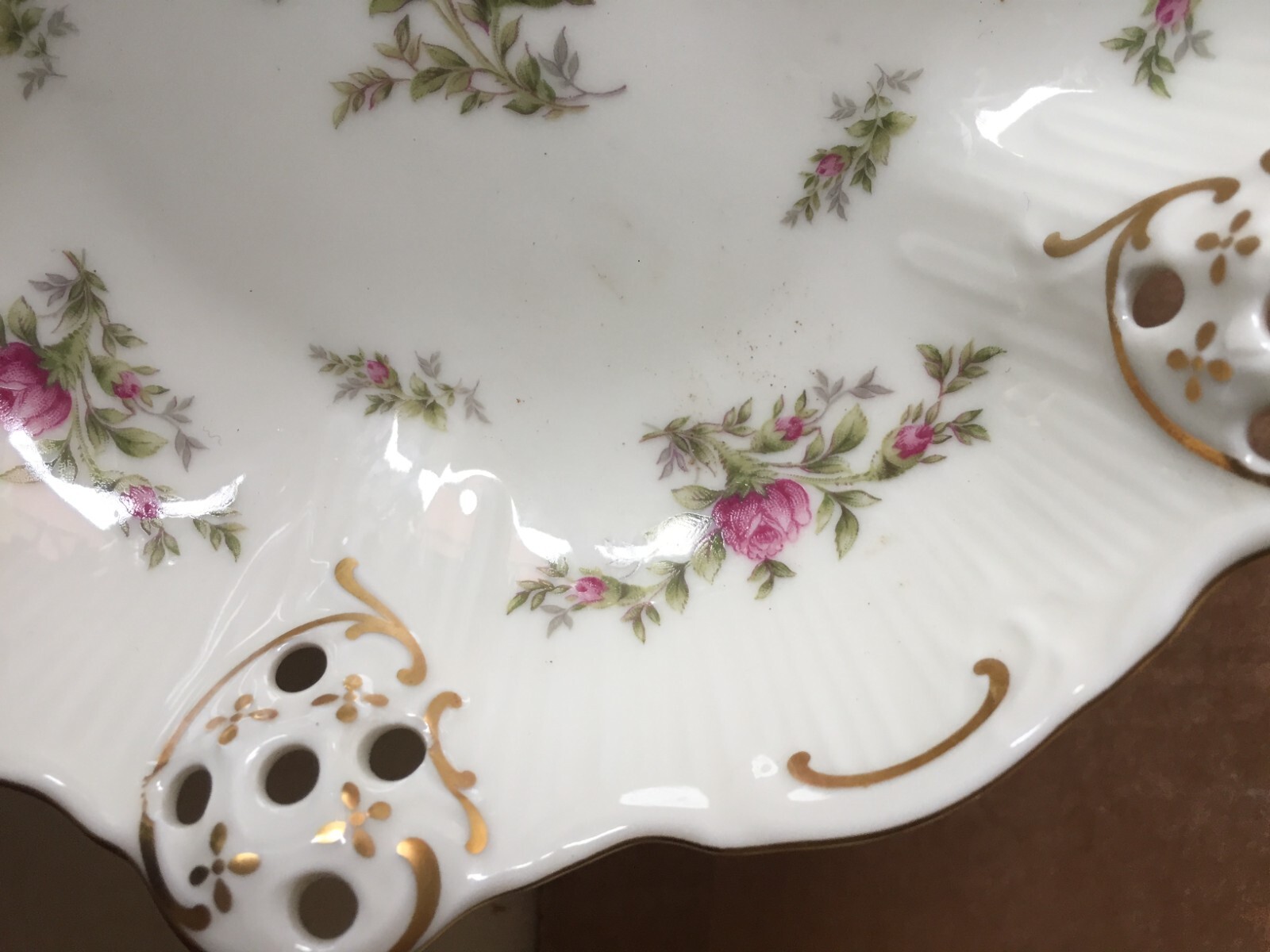 Rosenthal Konfekt Durchbruchschale, Classic Rose Goldrand NEUWERTIG