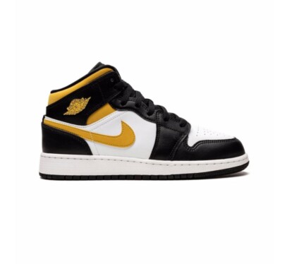 Air Jordan 1 Mid White/Pollen-Black