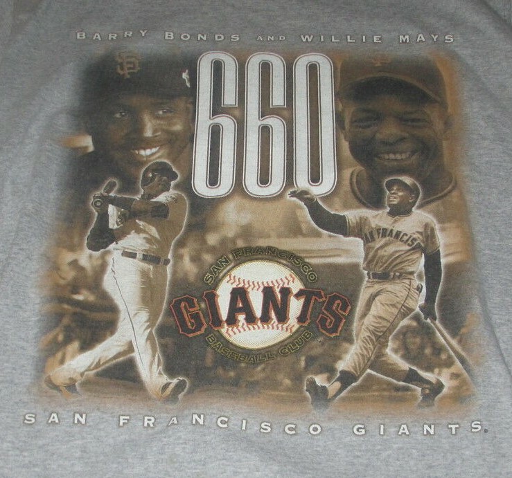 BARRY BONDS and WILLIE MAYS 660 Our shop most popular