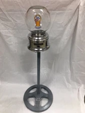 RARE Ford Gum Machine Setup - Brass Lockport Tag Mini Globe Stand & Real F50 Key